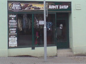 Army Shop | Označení prodejny